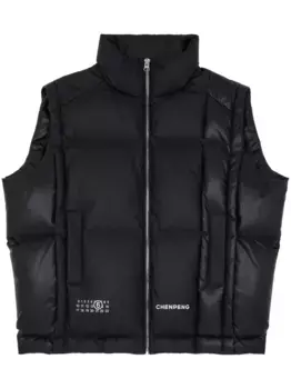 Дутый жилет с логотипом из коллаборации с Chen Peng MM6 Maison Margiela, черный