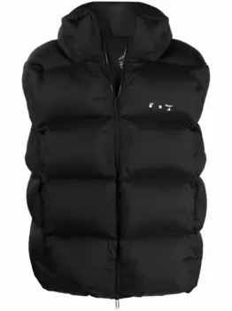 Дутый жилет с логотипом OFF-WHITE, черный