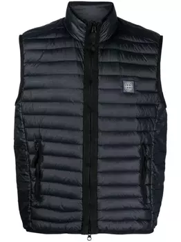 Дутый жилет с нашивкой Compass Stone Island, синий
