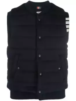 Дутый жилет с полоской THOM BROWNE, синий