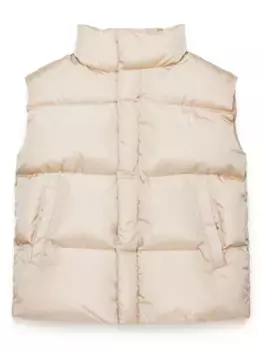 Дутый жилет с высоким воротником MM6 Maison Margiela Kids, нейтральный