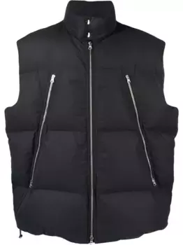 Дутый жилет с высоким воротником MM6 Maison Margiela, черный