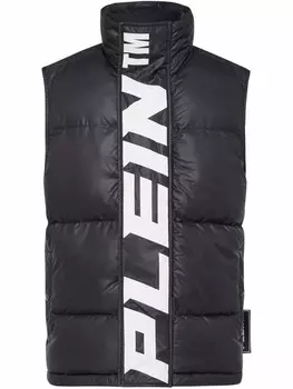 Дутый жилет с высоким воротником Philipp Plein, черный