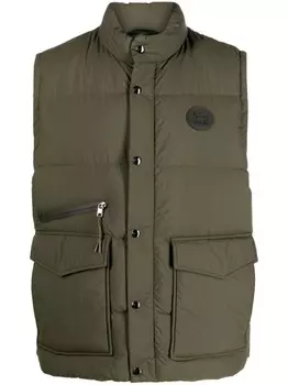 Дутый жилет с высоким воротником Woolrich, зеленый