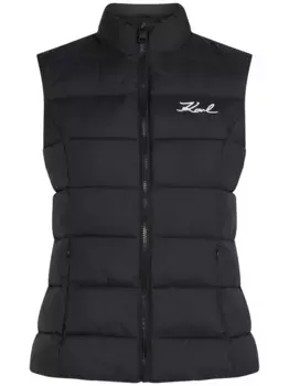 Дутый жилет Signature KARL LAGERFELD, черный