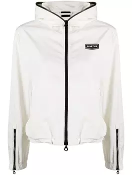 Duvetica куртка с капюшоном и нашивкой-логотипом, белый
