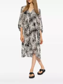 DVF Diane von Furstenberg платье асимметричного кроя с графичным принтом, черный