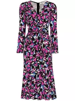 DVF Diane von Furstenberg платье миди Марша, фиолетовый