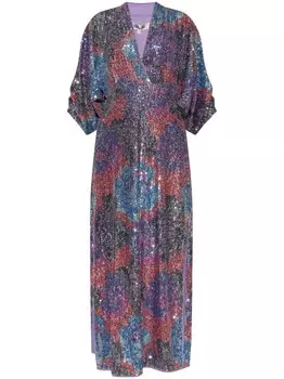 DVF Diane von Furstenberg платье миди с пайетками, синий