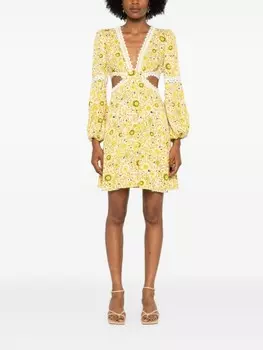 DVF Diane von Furstenberg платье мини Kimmie с цветочным принтом, белый