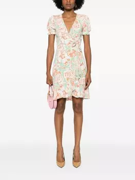 DVF Diane von Furstenberg платье мини Emilia с запахом, зеленый