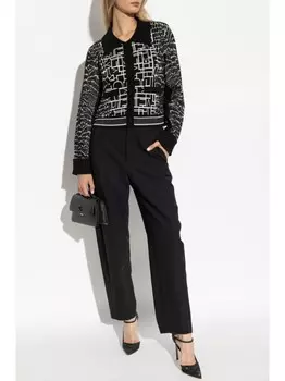 DVF Diane von Furstenberg вязаный жаккардовый кардиган Riva, черный