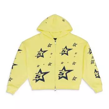 ДВУХСЛОЙНАЯ 5STAR ЖЕЛТАЯ ТОЛСТОВКА С КАПЮШОНОМ НА МОЛНИИ SP5DER