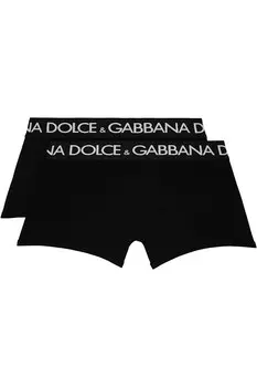 Два боксера из черного хлопкового джерси Dolce&Gabbana, черный