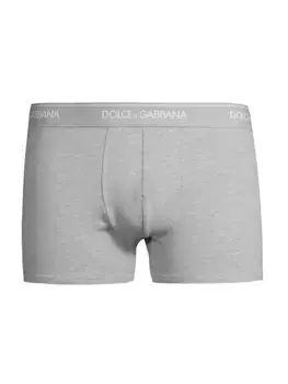 Две пары боксеров из эластичного хлопка с поясом с логотипом Dolce&Gabbana, серый