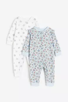 Две пары хлопковых пижам с рисунком H&M, синий