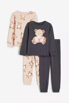 Две пары пижам из джерси H&M, серый