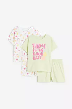 Две пары пижам из джерси с принтом H&M, зеленый