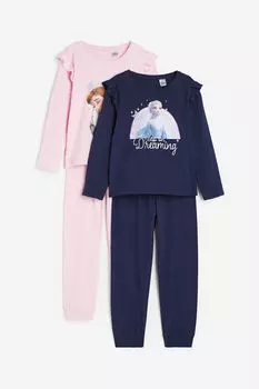 Две пары пижам с принтом H&M, синий