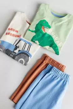 Две пары пижам с принтом H&M, белый