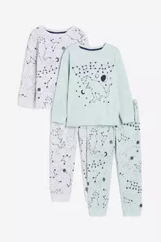 Две пары пижам с принтом H&M, зеленый