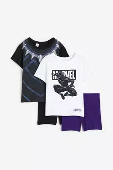 Две пары пижам с принтом H&M, черный