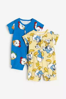 Две пары пижам с принтом H&M, желтый