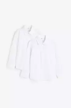 Две пары школьных рубашек, которые легко гладить H&M, белый