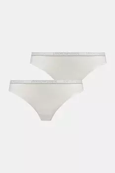 Две пары стрингов Emporio Armani Underwear, бежевый