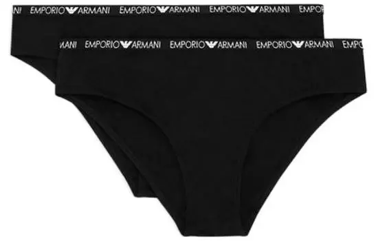 Две пары трусов с культовым логотипом EMPORIO ARMANI, 2 Pack (Black)