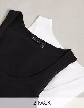 Две пары жилетов с круглым вырезом ASOS черно-белого цвета