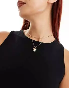 Две пары золотых ожерелий Reclaimed Vintage с подвеской в виде сердца