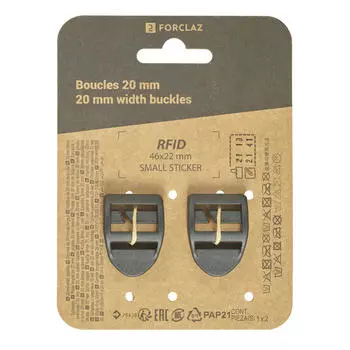 Комплект пряжек 20 мм с прорезью Forclaz, 2 шт, черный