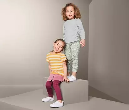 Две рубашки в рубчик Tchibo, серый меланж