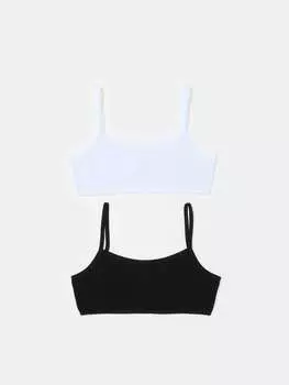 Две упаковки из органического хлопка под топами Ovs, цвет black/white