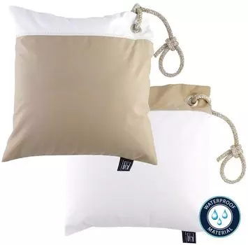 Две водоотталкивающие подушки бежевого/белого цвета с наполнителем Marine Business