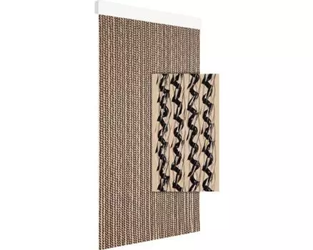 Дверная штора BTTO Blackout с люверсами, затемнение помещения, утепленная штора, драпировка для дверей и окон для окон и дверей, теплоизоляционная, для дома и декора, 132 х 203 см, коричневый Degor