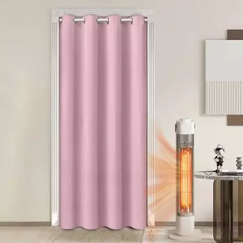 Дверная штора BTTO Blackout с люверсами, затемняющая помещение, теплоизолированная штора для дверей и окон, теплоизоляционная, для дома и декора, 132x244см, розовая, розовый