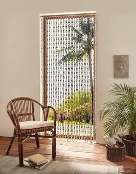 Дверная штора «Капис» из ракушек, 90х180 см, балконная дверь, штора от насекомых, дверная штора, ниточная штора, перегородка Dekoleidenschaft, черный