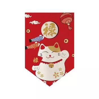 Дверная занавеска с надписью «Благословение» с прозрачным принтом, без катышков, в японском стиле, разделитель с узором Lucky Cat, украшение для полузанавеса, домашний декор-E Stuttg, мультиколор