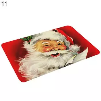 Дверной коврик с рождественским принтом, удобный фланелевый водопоглощающий коврик для купания для кухни, зала-11 Stuttg, мультиколор