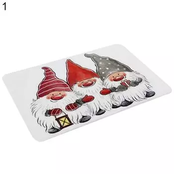 Дверной коврик с рождественским принтом, удобный фланелевый водопоглощающий коврик для купания для кухни, зала-1 Stuttg, мультиколор