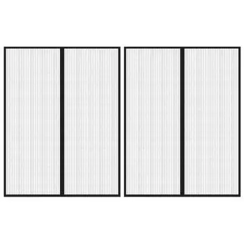 Дверные шторы Prolenta Premium для защиты от насекомых 2 шт. с магнитом черные 230х160 см, черный