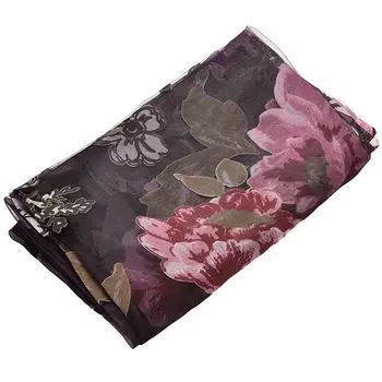 Дверные жалюзи, оконные прозрачные тюлевые занавески с принтом пиона, перегородка для комнаты, фиолетовый Stuttg