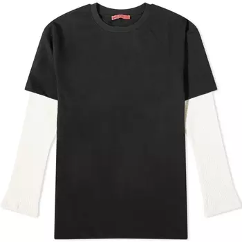 Двойная футболка с длинными рукавами и вафельным рисунком Members of the Rage