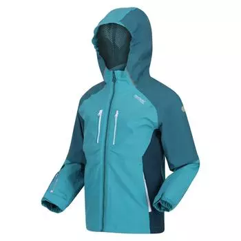 Куртка детская походная с капюшоном Regatta Hydrate VII, бирюзовый/синий