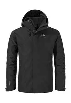 Двойная куртка "Окере" капюшон с завязками SchoFfel, черный