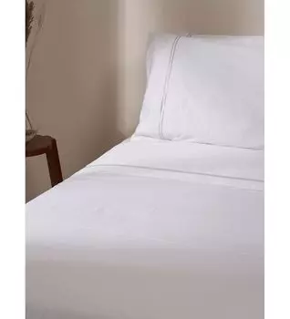 двойная плоская простыня атласной строчки Truly, белый