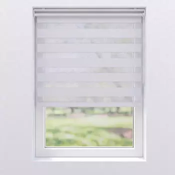 Двойная руленая штора полупрозрачная 100/150 см, белый