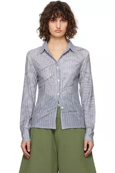 Двойная сетка принт рубашка Open Yy, синий